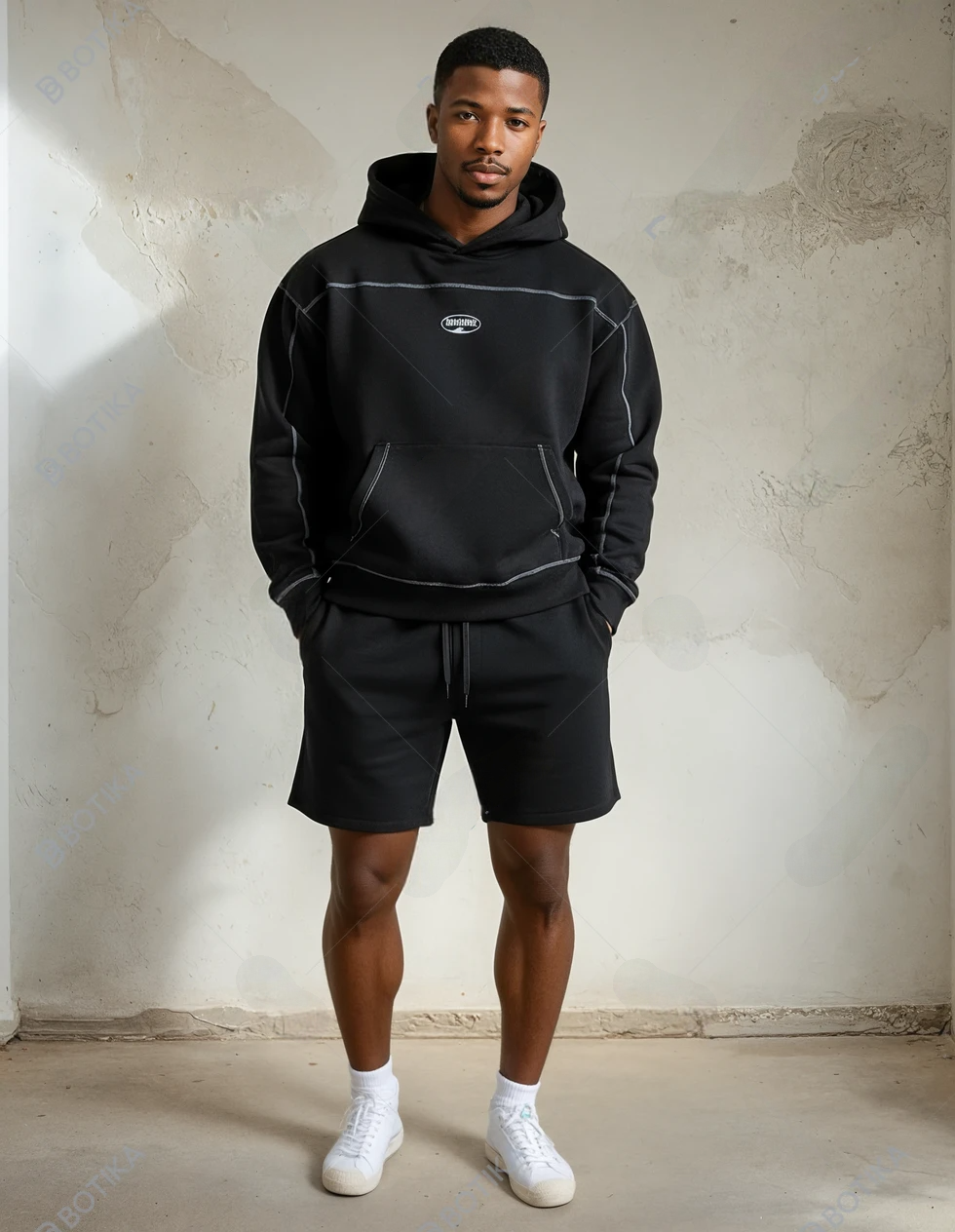 Contrast Fleecy Hoodie